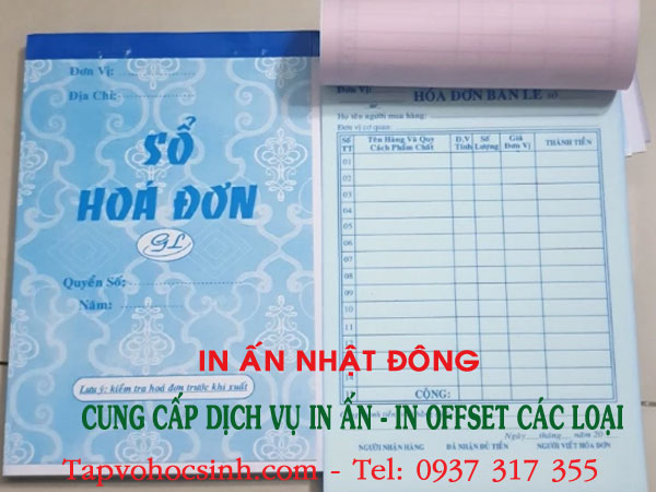 quy trình in hoá đơn bán lẻ 2 liên