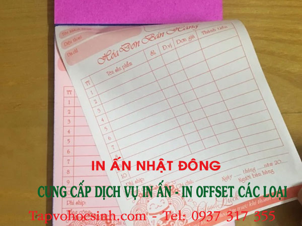 in hoá đơn bán lẻ 2 liên