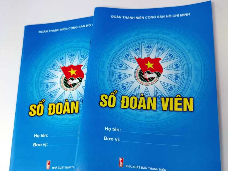Mẫu sổ Đoàn viên bìa màu xanh