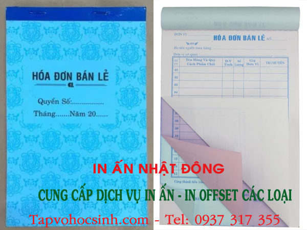 in hoá đơn bán lẻ 3 liên